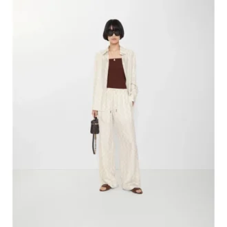 Pantalones de pijama de seda con diseño de tablero de ajedrez de EKD