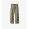 Pantalones de pijama de seda con estampado de cuadros Pantalones de pijama de seda con estampado de cuadros