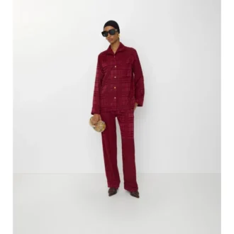 Pantalones de pijama de seda con estampado de cuadros