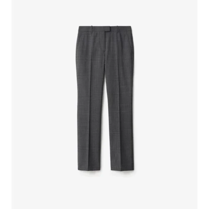 Pantalones de sastrería de lana a cuadros Pantalones de sastrería de lana a cuadros