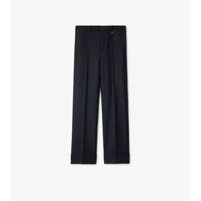 Pantalones de sastrería de lana con estampado de cuadros Pantalones de sastrería de lana con estampado de cuadros