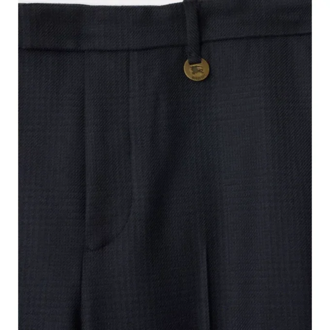 Pantalones de sastrería de lana con estampado de cuadros Pantalones de sastrería de lana con estampado de cuadros