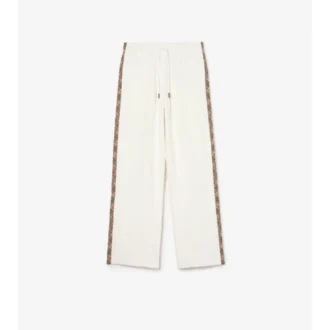 Pantalones deportivos de algodón con ribetes de cuadros