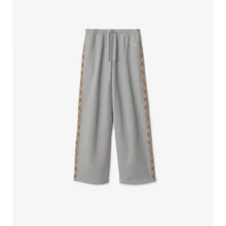 Pantalones deportivos de algodón con ribetes de cuadros