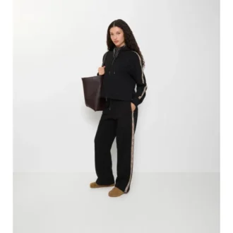 Pantalones deportivos de algodón con ribetes de cuadros