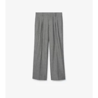 Pantalones entallados de lana con estampado de cuadros Puppytooth