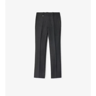 Pantalones entallados de lana y cachemira con estampado de cuadros