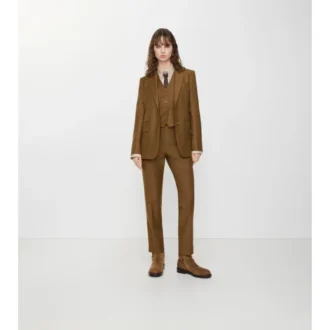 Pantalones entallados de lana y mohair
