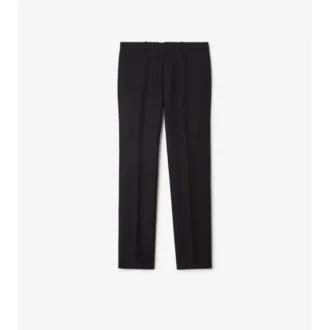 Pantalones entallados de lana y mohair a rayas