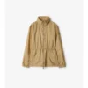 Parka corta de nailon con cinta a cuadros