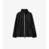 Parka corta de nailon con cinta a cuadros