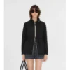 Parka corta de nailon con cinta a cuadros