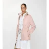 Parka corta de nailon con cinta a cuadros Parka corta de nailon con cinta a cuadros