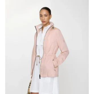 Parka corta de nailon con cinta a cuadros