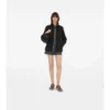 Parka corta de nailon con cinta a cuadros