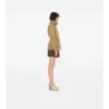 Parka corta de nailon con cinta a cuadros
