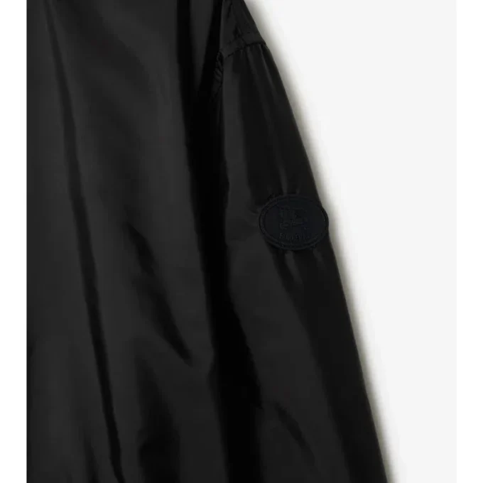 Parka corta de nailon con cinta a cuadros