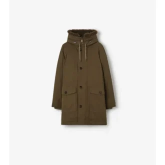 Parka de Gabardine con ribete de piel de oveja