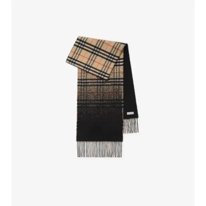Pañuelo de cachemira con estampado de cuadros degradado