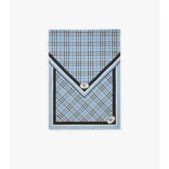 Pañuelo de seda con estampado de caballero y cuadros
