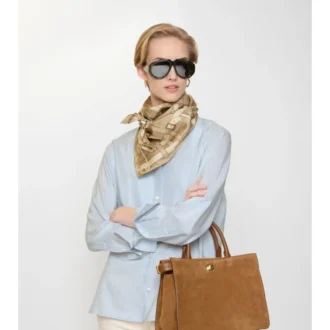 Pañuelo de seda con estampado de cuadros Belt