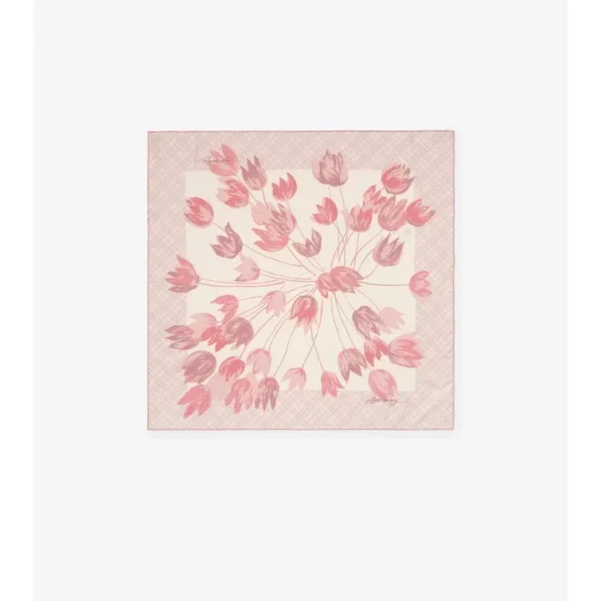 Pañuelo de seda con tulipanes