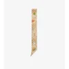 Pañuelo de seda estrecho con estampado de cuadros y charms Pañuelo de seda estrecho con estampado de cuadros y charms