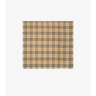 Pañuelo de seda y cachemira con estampado de cuadros