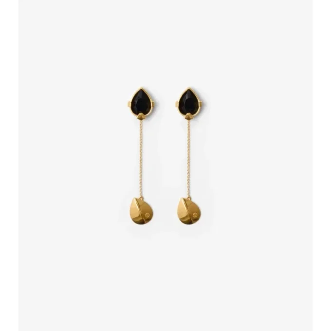 Pendientes con colgante de escudo de ónix Pendientes con colgante de escudo de ónix