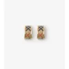 Pendientes de aro con estampado de cuadros Pendientes de aro con estampado de cuadros