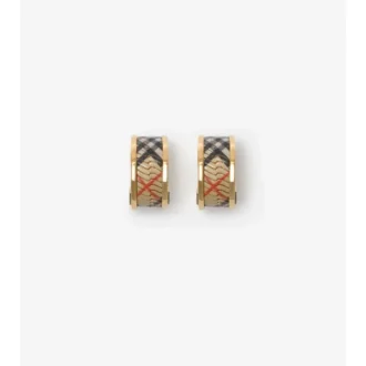 Pendientes de aro con estampado de cuadros