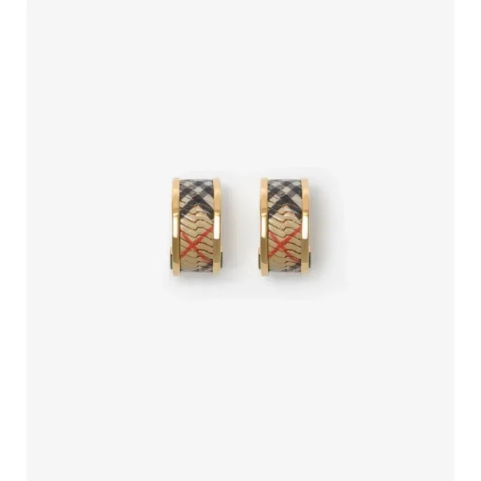 Pendientes de aro con estampado de cuadros Pendientes de aro con estampado de cuadros
