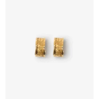 Pendientes de aro con estampado de cuadros grabado
