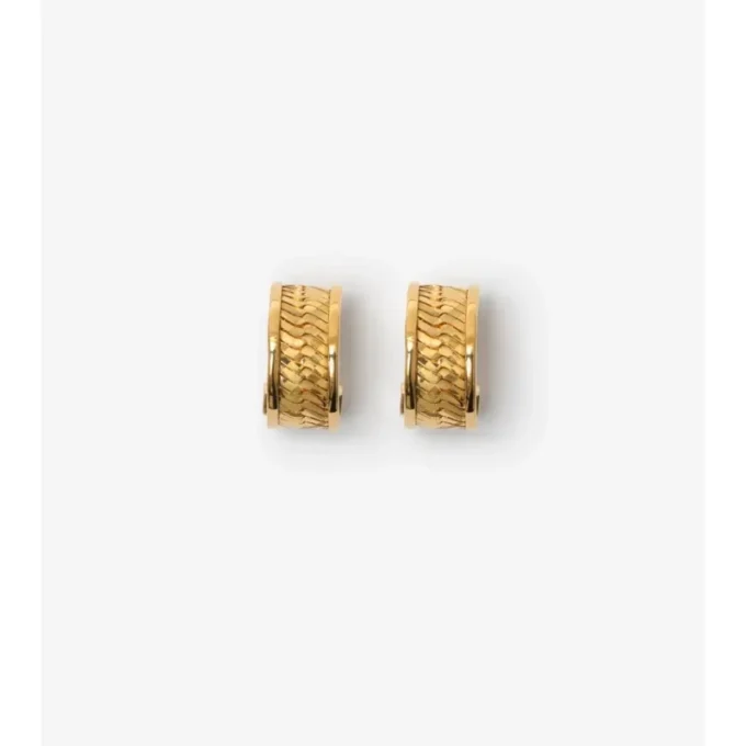 Pendientes de aro con estampado de cuadros grabado Pendientes de aro con estampado de cuadros grabado