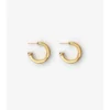 Pendientes de aro con estampado de cuadros grabado Pendientes de aro con estampado de cuadros grabado