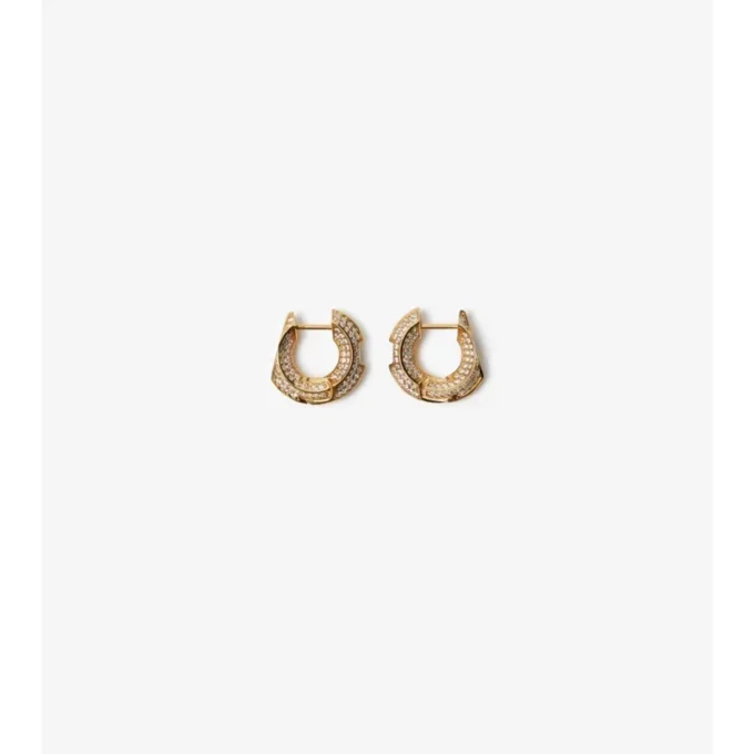 Pendientes de aro huecos con pavé Pendientes de aro huecos con pavé