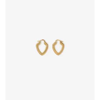 Pendientes de aro retorcido con escudo pequeño 