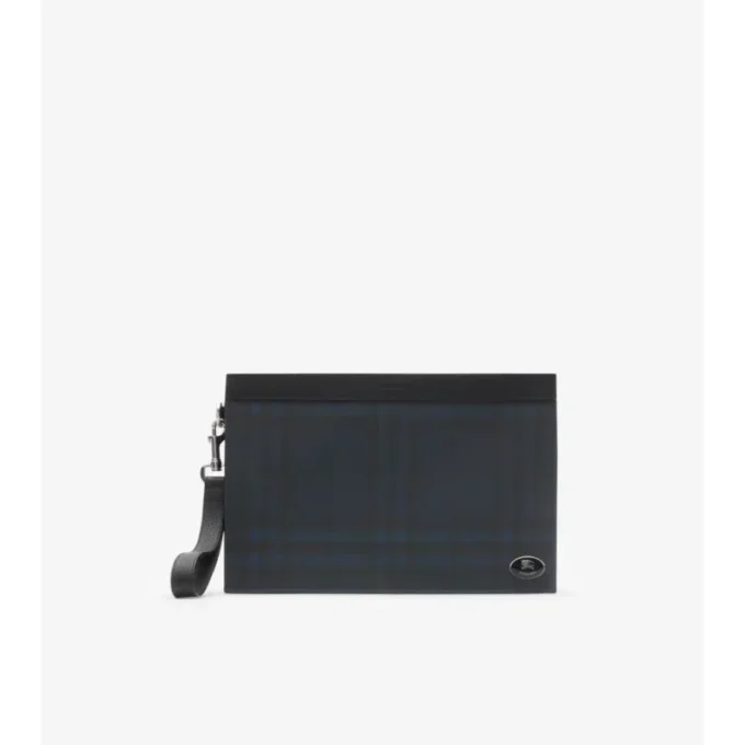 Pochette avec fermeture éclair et motif de carreaux Pochette avec fermeture éclair et motif de carreaux