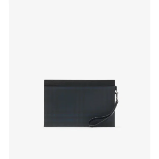 Pochette avec fermeture éclair et motif de carreaux Pochette avec fermeture éclair et motif de carreaux