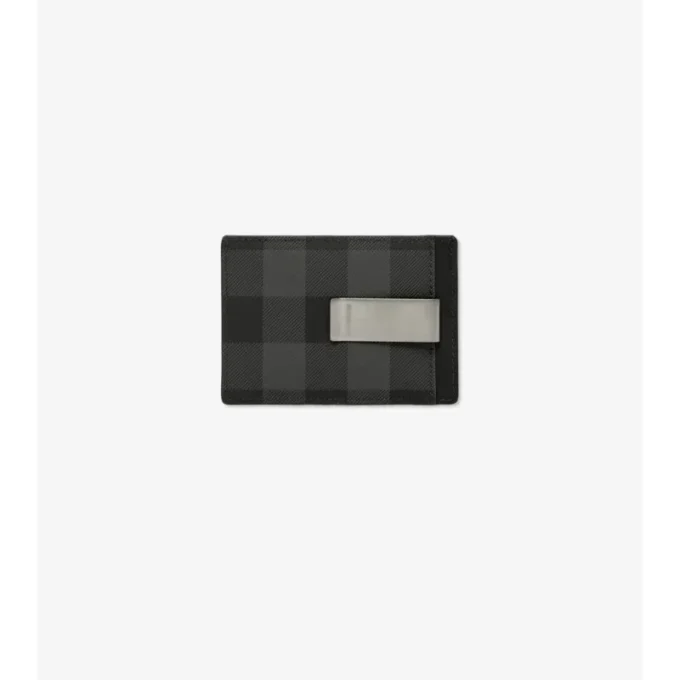Portatarjetas con clip para billetes a cuadros Portatarjetas con clip para billetes a cuadros