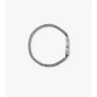 Pulsera de cadena con diseño de cuadros grabado