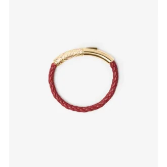 Pulsera de cuero con diseño de cuadros