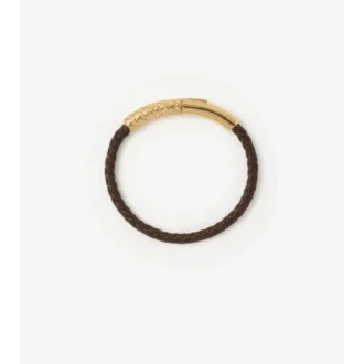 Pulsera de cuero con diseño de cuadros