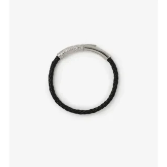 Pulsera de cuero con diseño de cuadros