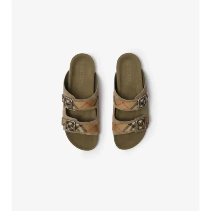 Sandalias Urchin de ante con estampado de cuadros