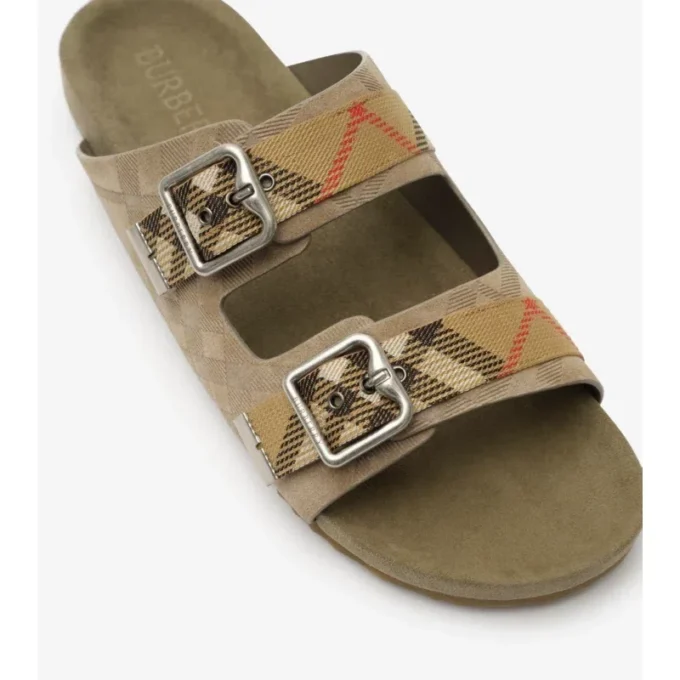 Sandalias Urchin de ante con estampado de cuadros