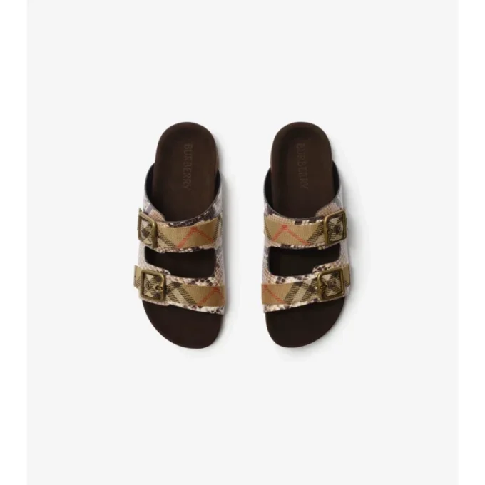 Sandalias Urchin de piel con estampado de pitón 