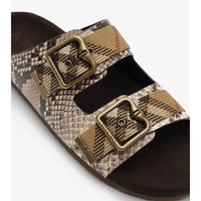 Sandalias Urchin de piel con estampado de pitón 