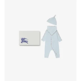 Set de regalo de tres piezas para bebé de algodón elástico