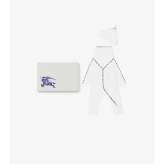 Set de regalo de tres piezas para bebé de algodón elástico